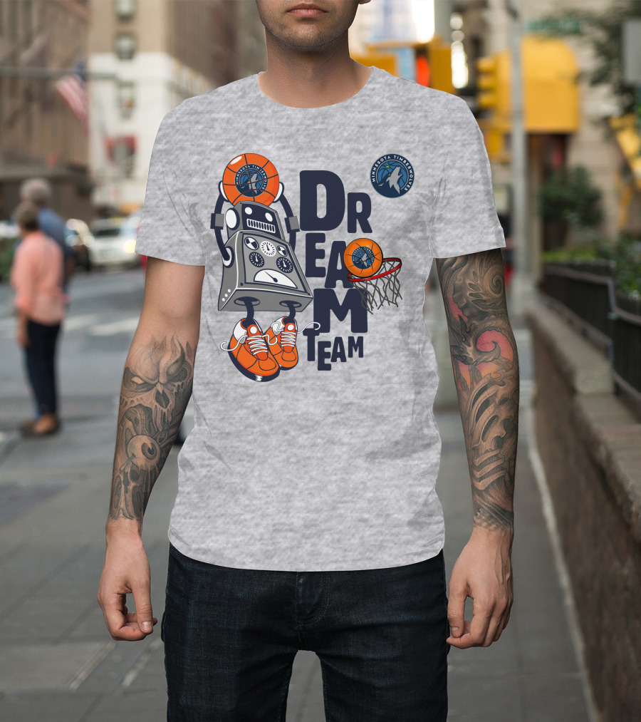 Minnesota Timberwolves Dream Team Robot Basketball Challenge T-Shirt