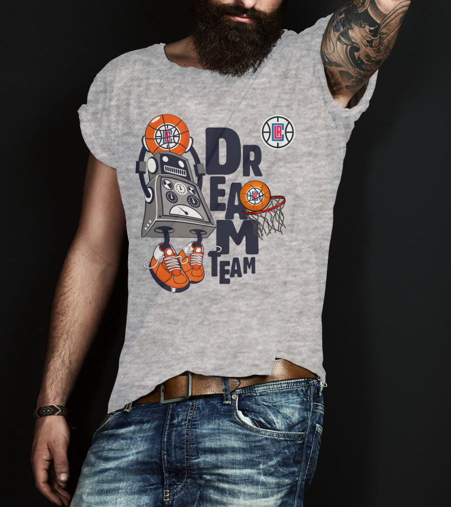 Los Angeles Clippers Dream Team Robot Basketball Fantasy T-Shirt