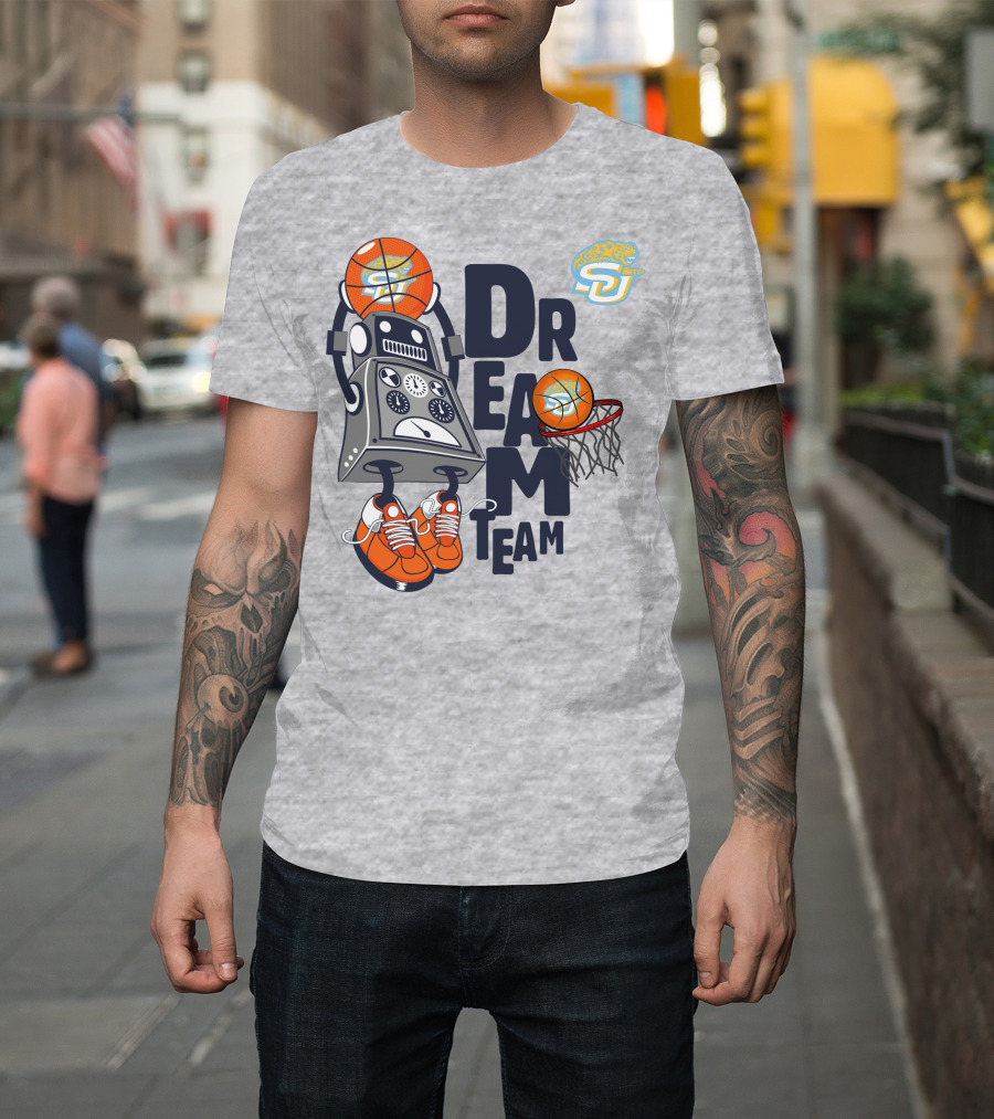 Dream Team Basketball Robot With Sneakers And Hoop T-Shirt