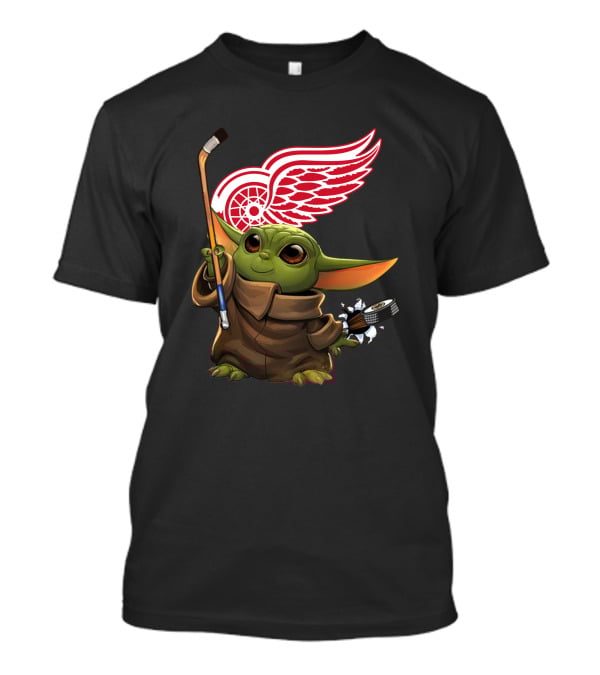Detroit Red Wings Baby Yoda Hockey T-Shirt
