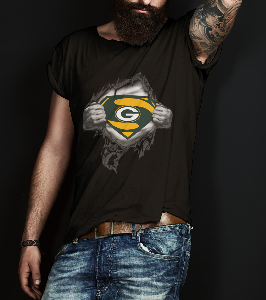 Green Bay Packers Superman Emblem Hero T-Shirt
