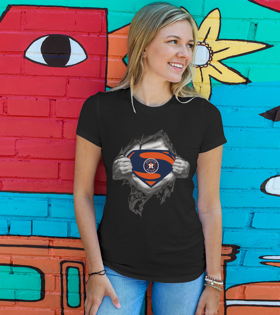 Houston Astros Superman Logo Blend T-Shirt