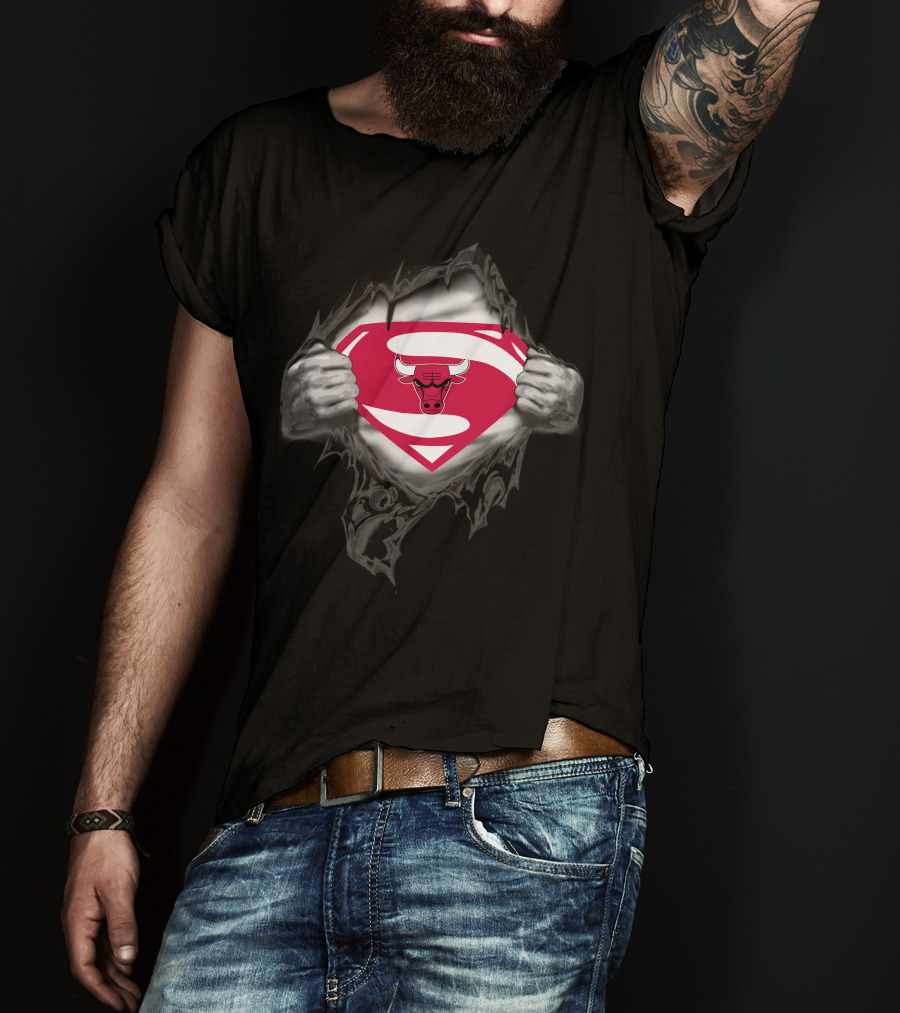 Chicago Bulls Superman Emblem Reveal T-Shirt