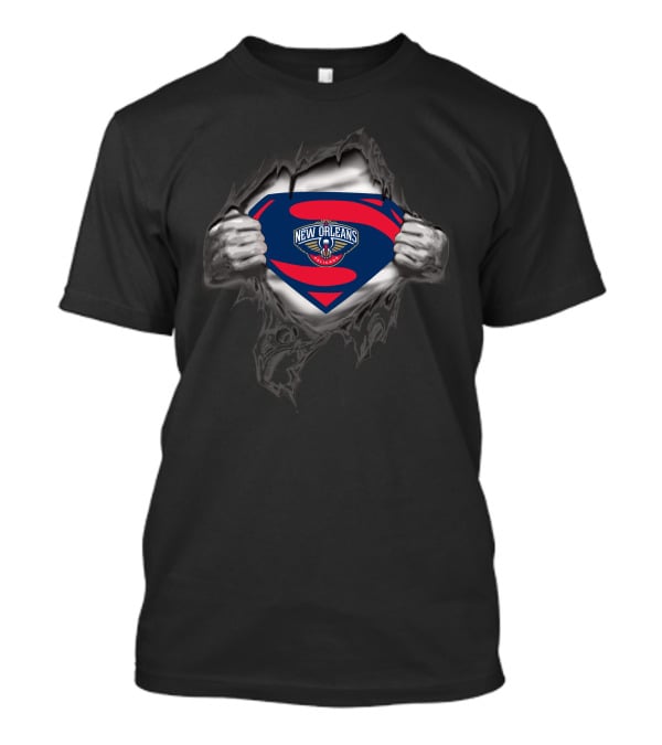 New Orleans Pelicans Superman Logo Rip T-Shirt