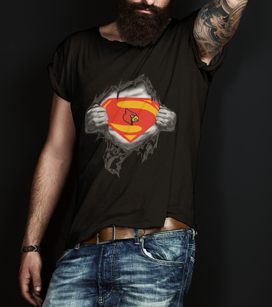 Louisville Cardinals Superman Emblem T-Shirt