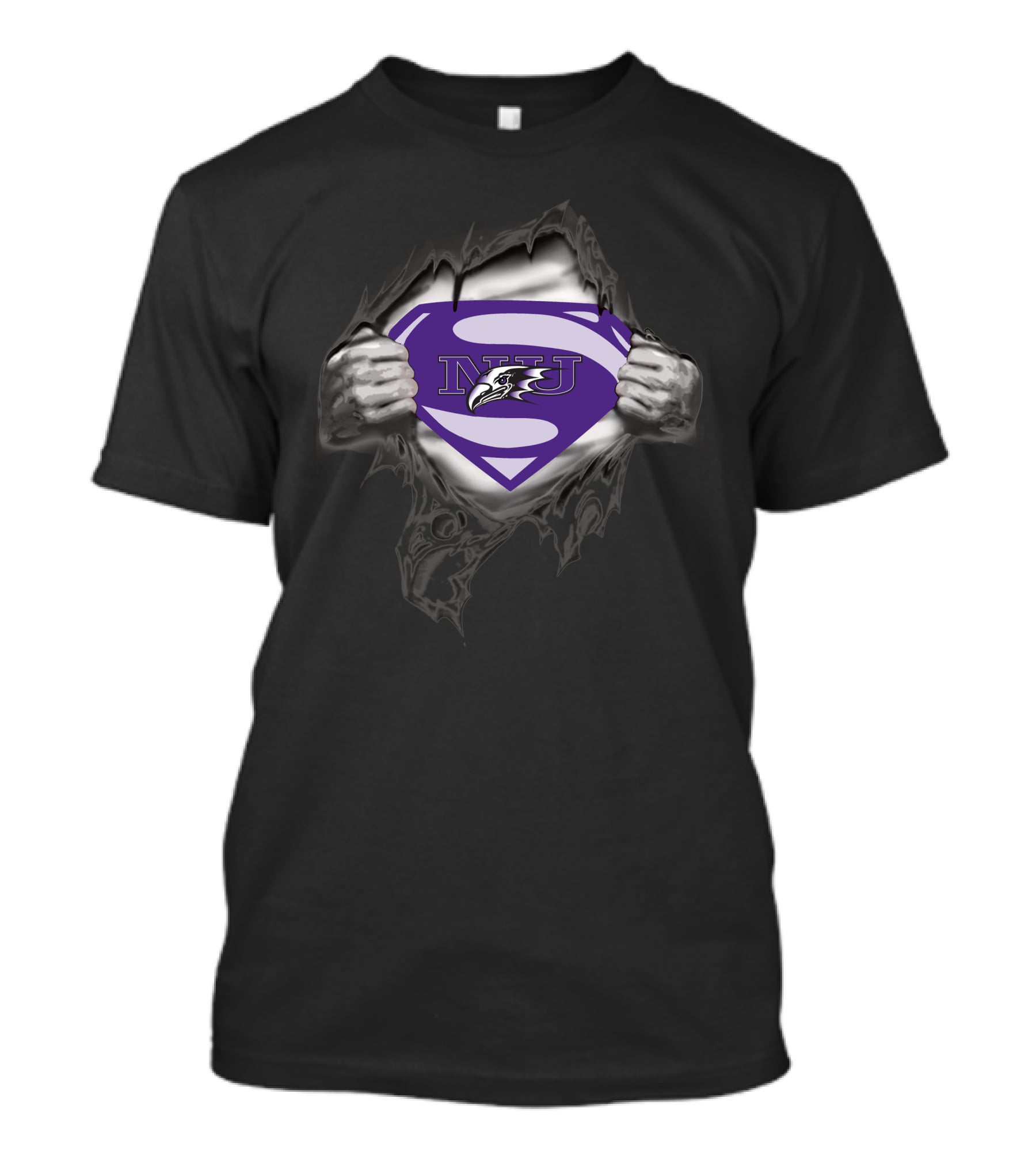 NU Niagara Purple Eagle Super Man Comic T-Shirt