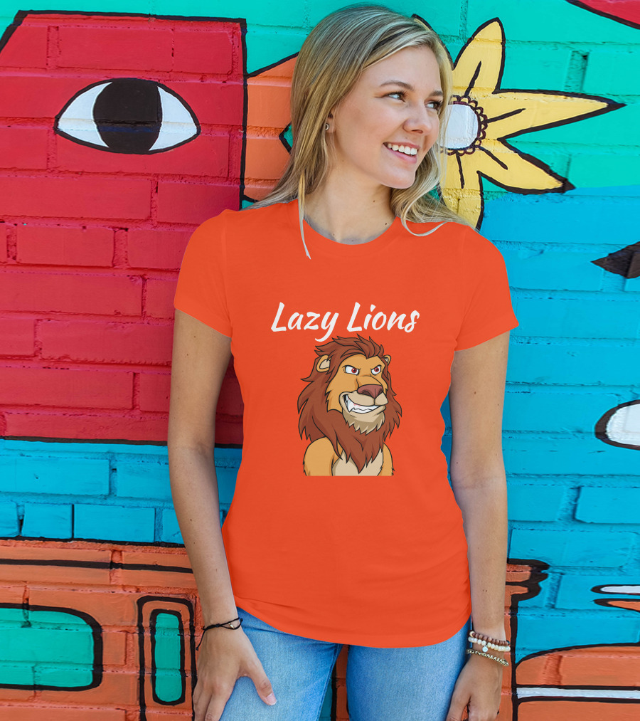 Lazy Lions NFT Apparel Bold Cartoon Lion T-Shirt