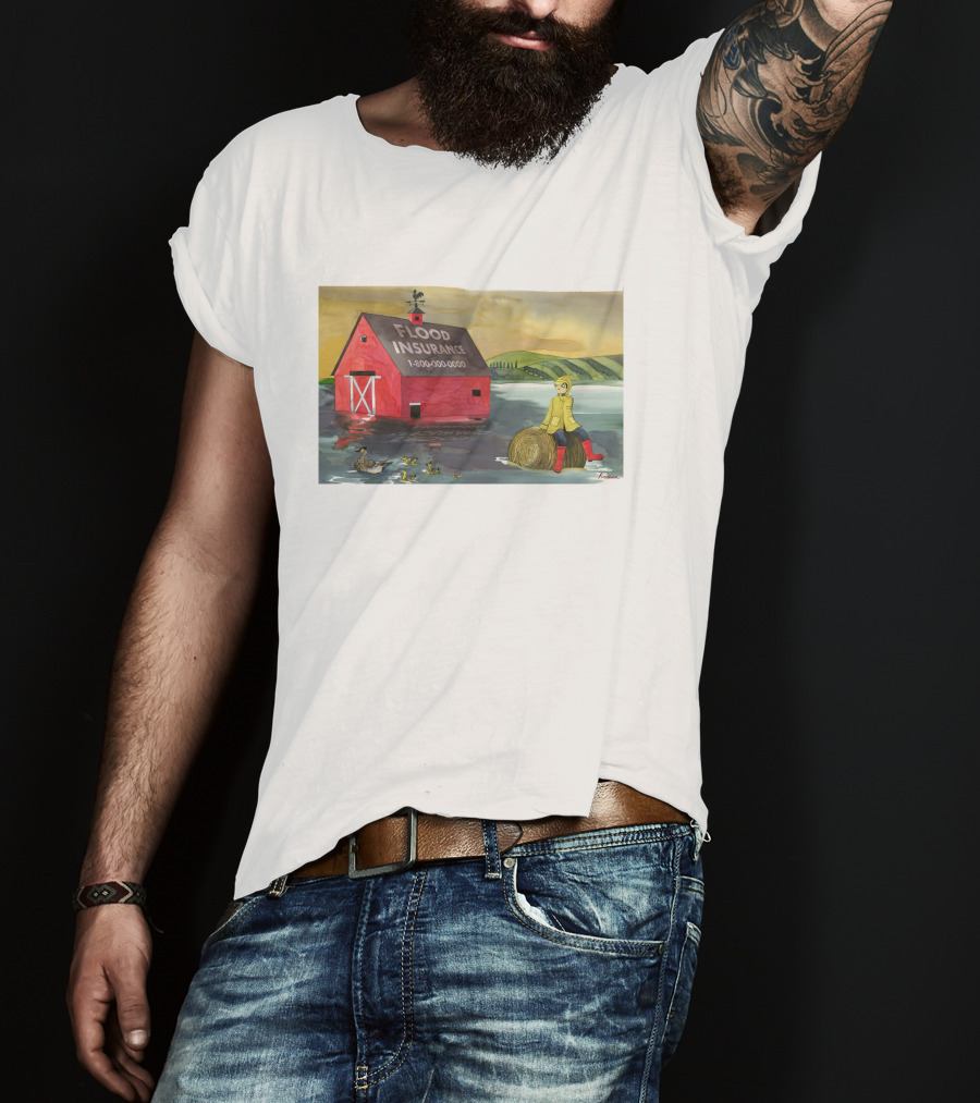 Trisha Krauss Hurricane Ida Flooded Her Maplewood Flood Insurance Barn Ducks Haystack T-Shirt