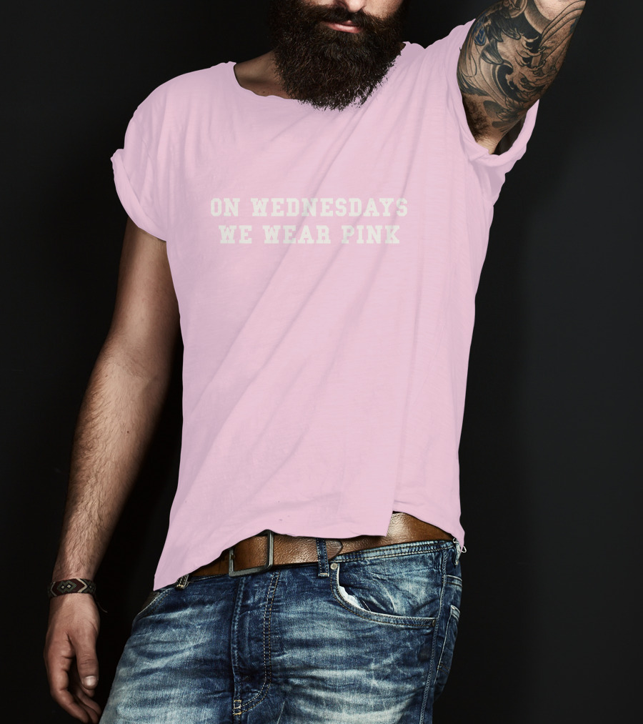 ISAWITFIRST Mean Girls On Wednesdays We Wear Pink Iconic Quote Fashion T-Shirt