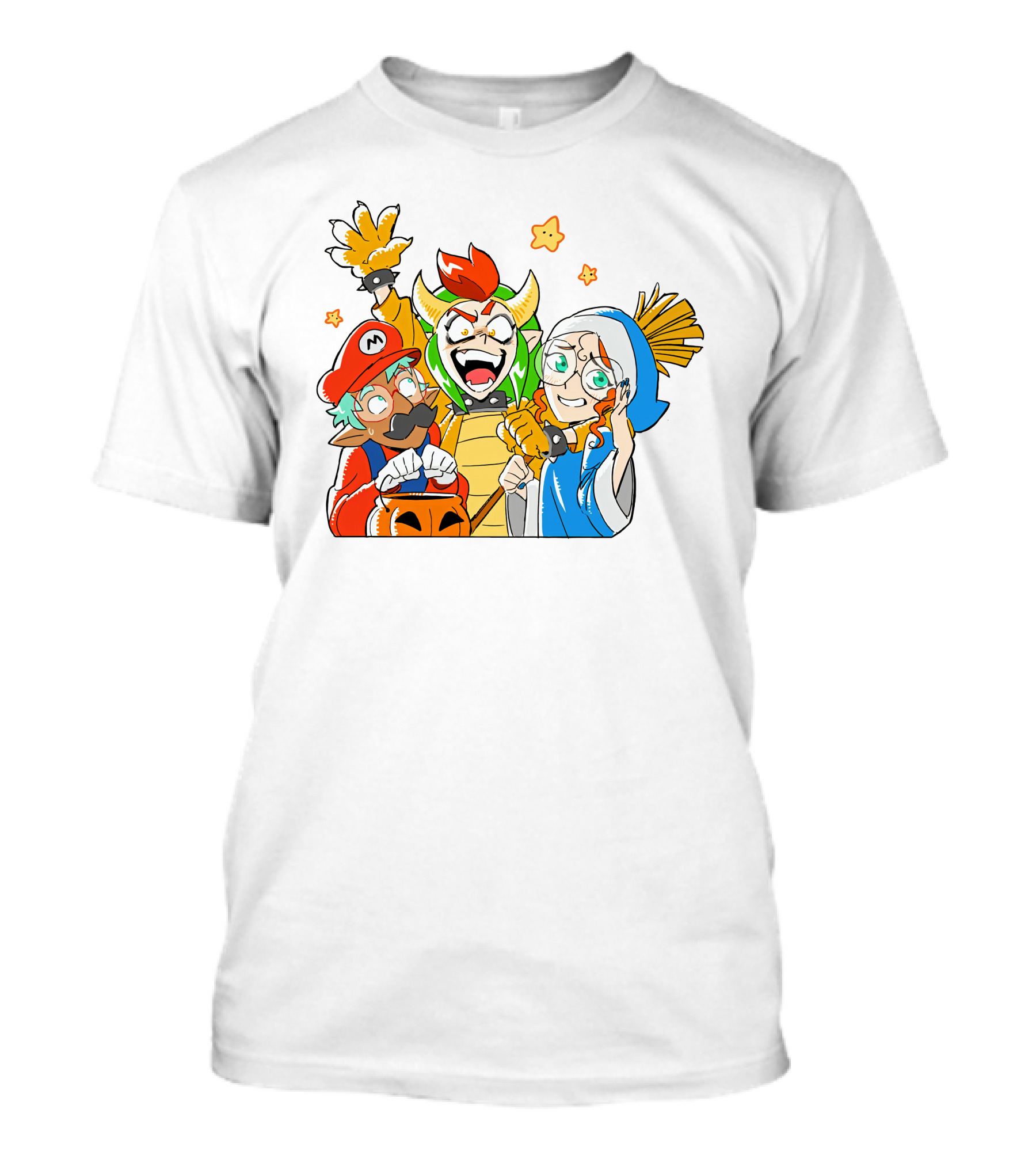 Bowser Mario And Princess Peach Celebrate Happy Halloween T-Shirt