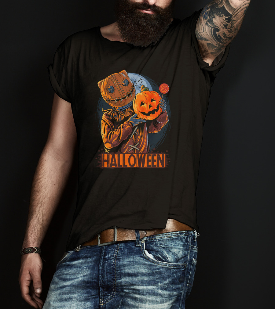 Halloween Pumpkin Mask Lollipop Moon T-Shirt