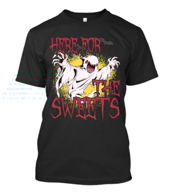 Here For The Sweets Ghost Costume With Ghosts For Halloween T-Shirt