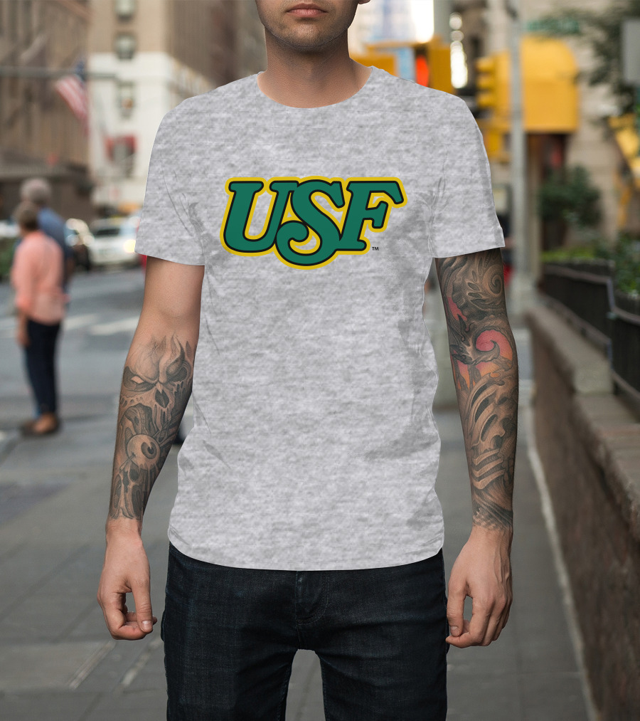 Homefield Apparel Store USF Vintage 1980s USF Logo Gray T-Shirt