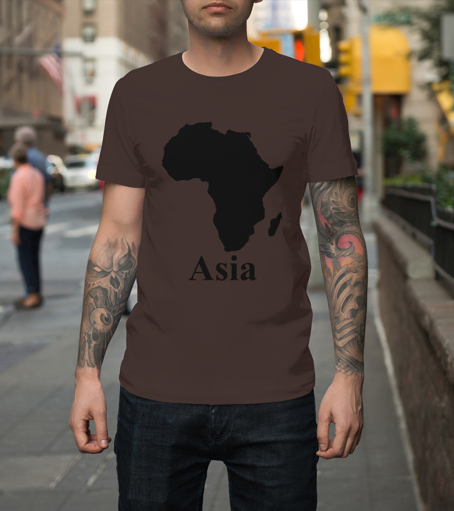 Terrible Maps Asia Map Silhouette Joke T-Shirt