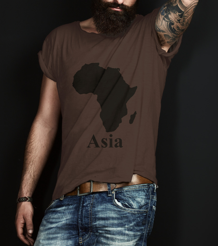 Terrible Maps Asia Map Silhouette Joke T-Shirt