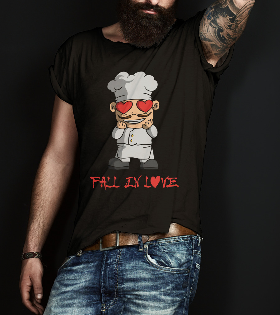FALL IN LOVE Chef With Heart Eyes T-Shirt