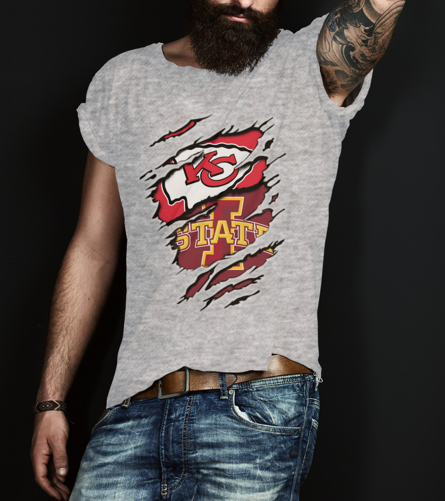 Kansas City Chiefs Iowa State Cyclones Torn T-Shirt