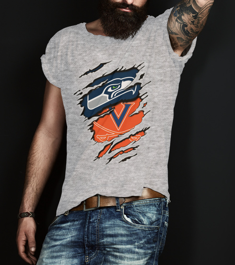 Seattle Seahawks Virginia Cavaliers Claw T-Shirt
