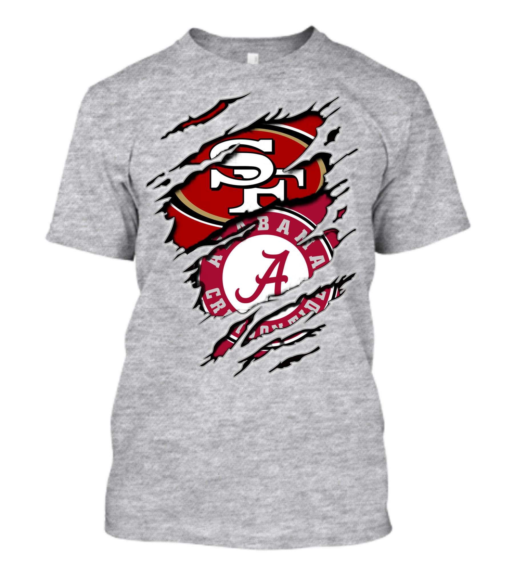 San Francisco 49ers Alabama Crimson Tide Fan Crossover T-Shirt