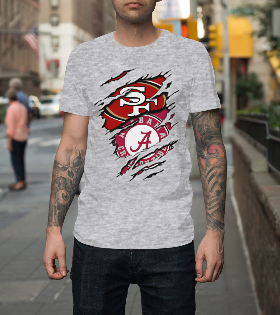 San Francisco 49ers Alabama Crimson Tide Fan Crossover T-Shirt