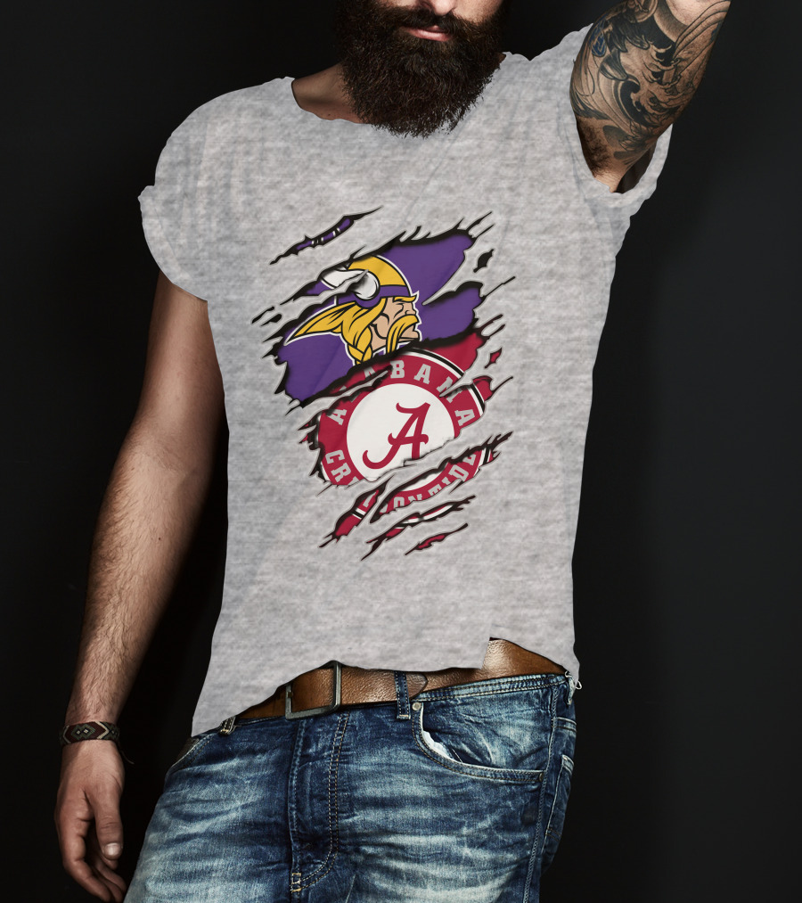 Alabama Crimson Tide Minnesota Vikings Crossover T-Shirt