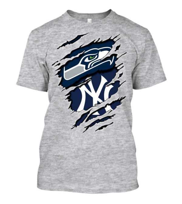 Seahawks Yankees Logo Fusion T-Shirt