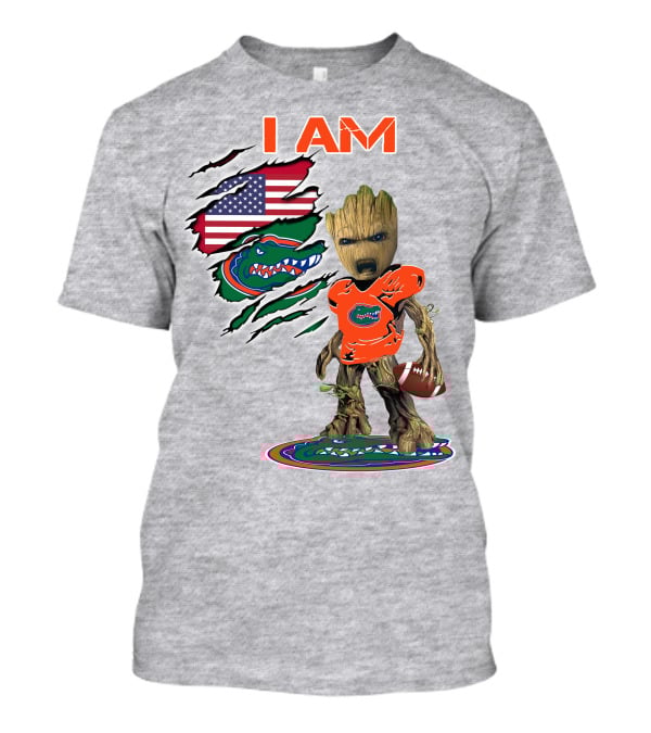 I AM Groot Florida Gators USA Flag Football T-Shirt