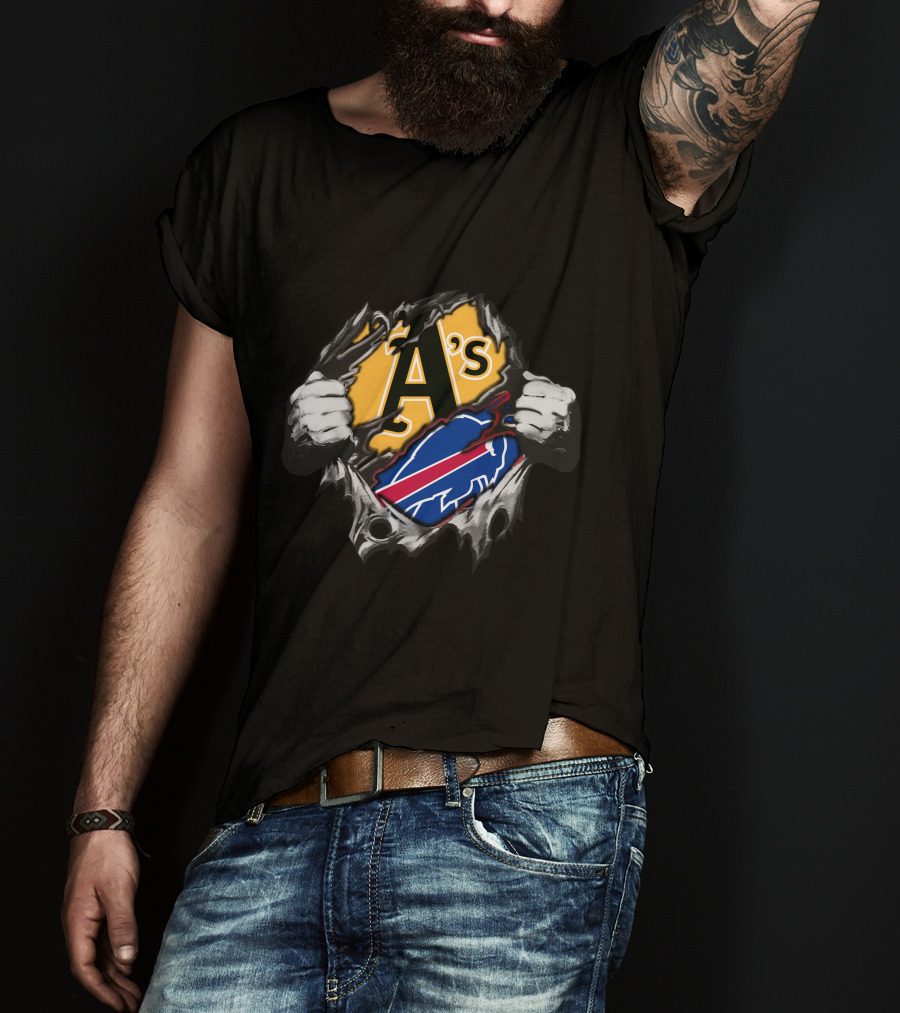 Oakland Athletics Buffalo Bills Mashup T-Shirt