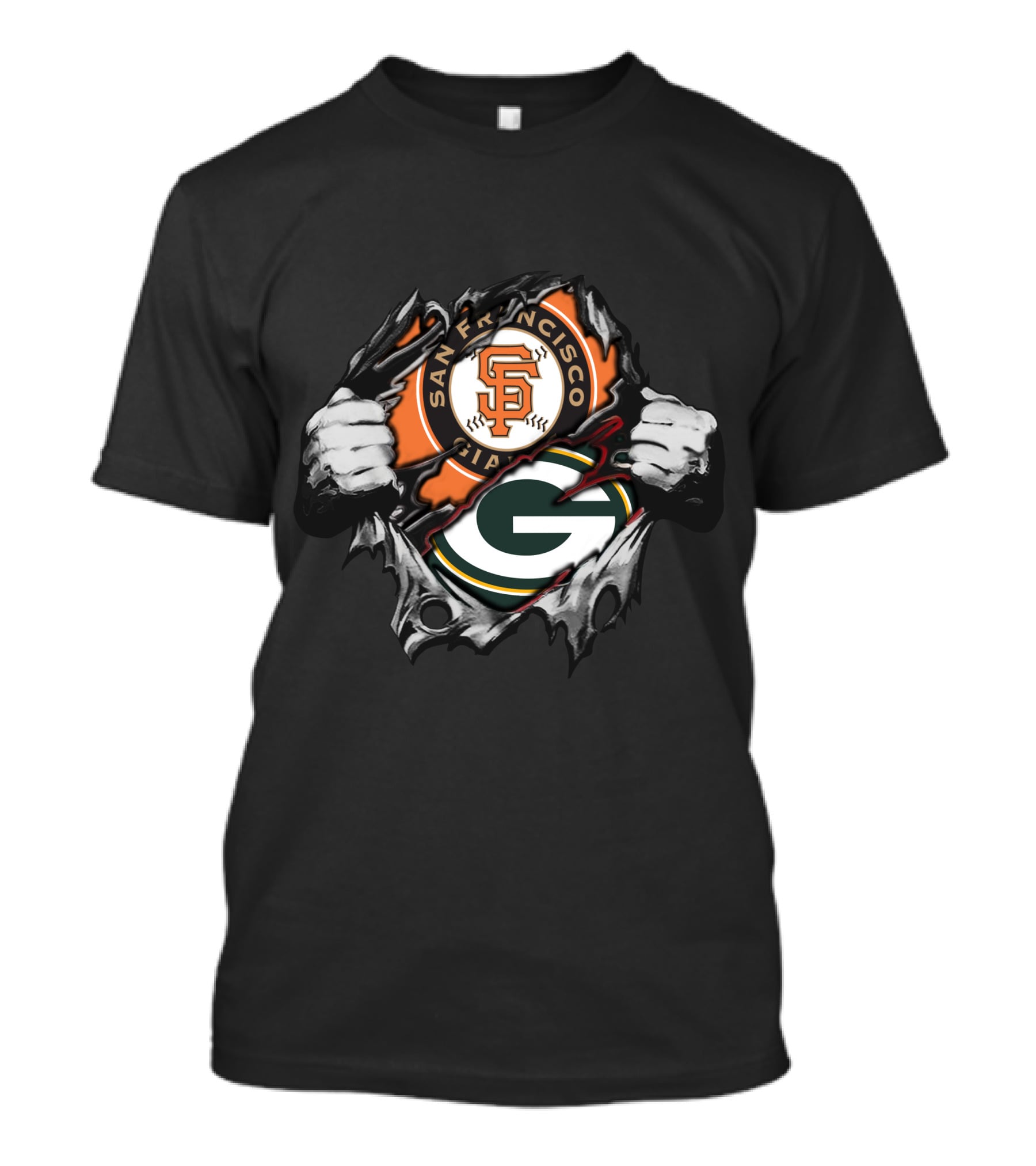San Francisco Giants Green Bay Packers Logo Collision T-Shirt