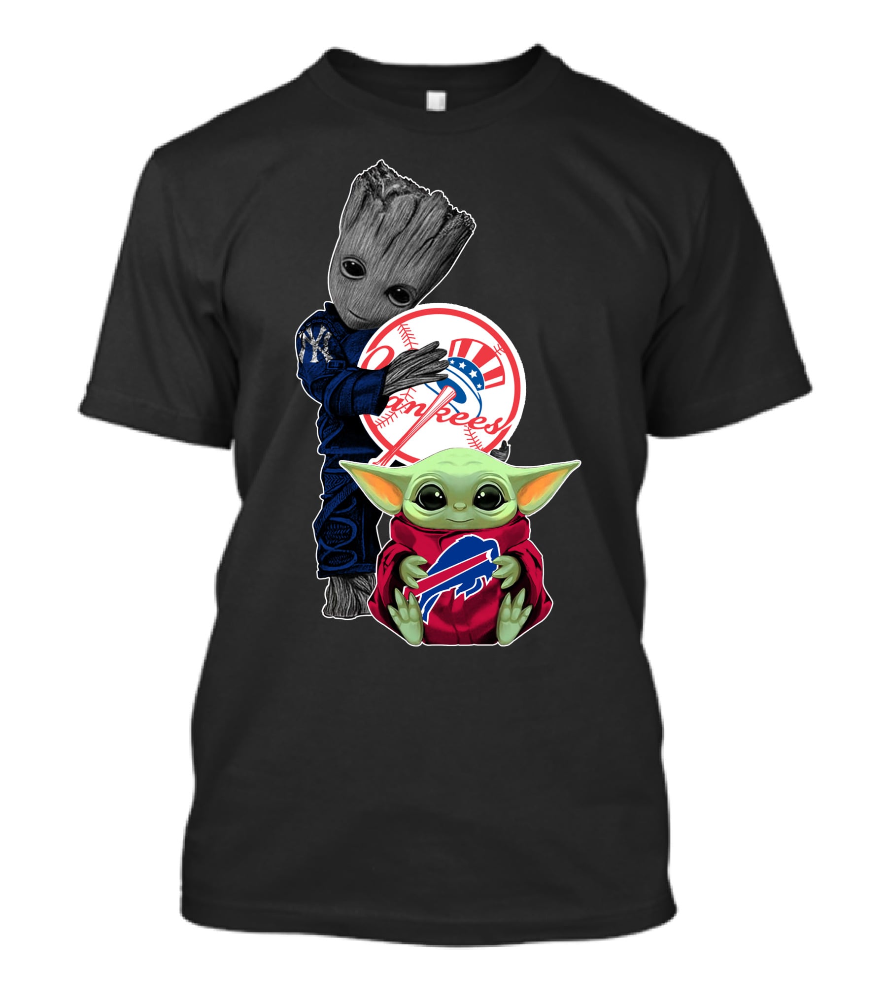 Yankees Groot Bills Baby Yoda T-Shirt