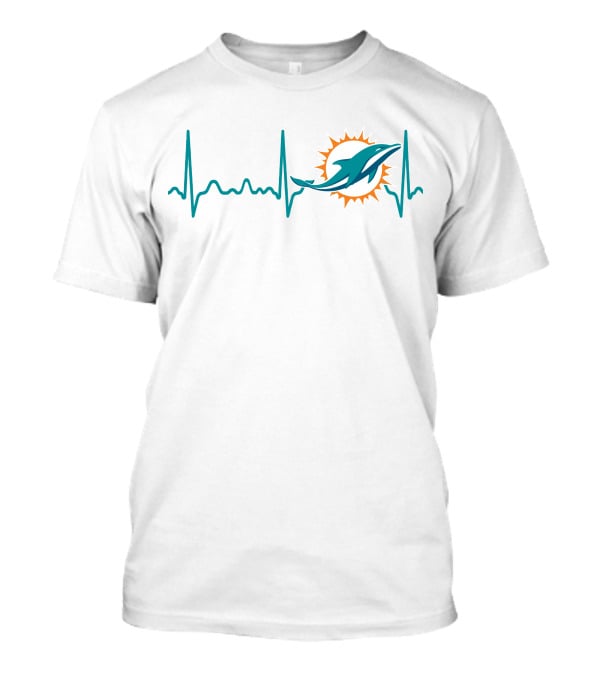 Heartbeat Miami Dolphins Football Fanatic Iconic T-Shirt