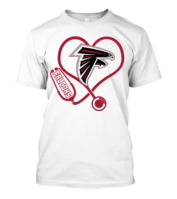 Atlanta Falcons Nurse Heart Stethoscope Love T-Shirt