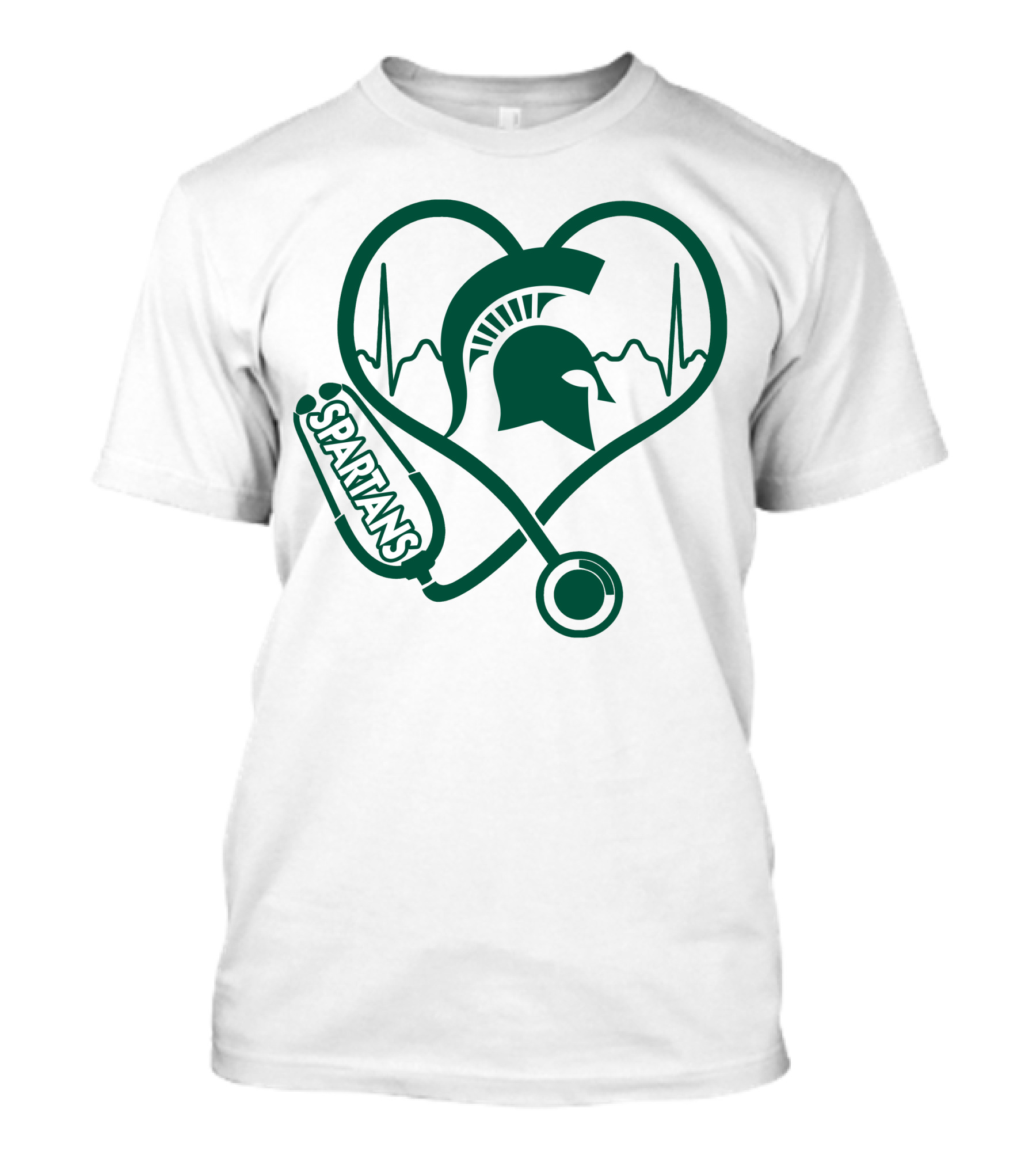 Spartans Nurse Love Heartbeat Michigan State T-Shirt