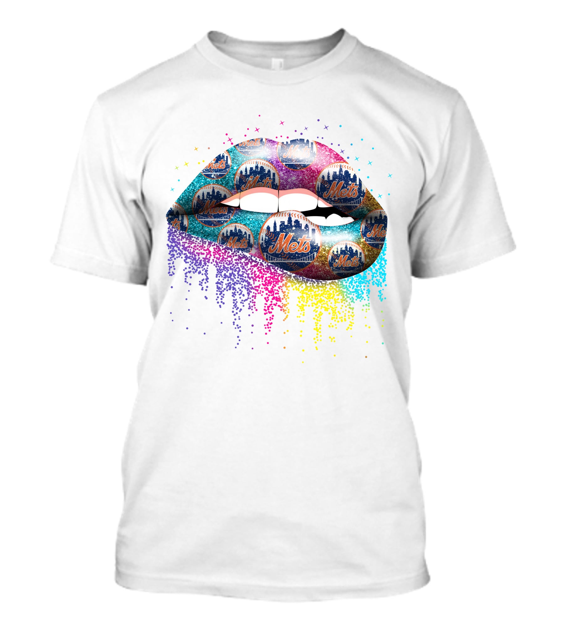 Mets Glitter Lips New York T-Shirt
