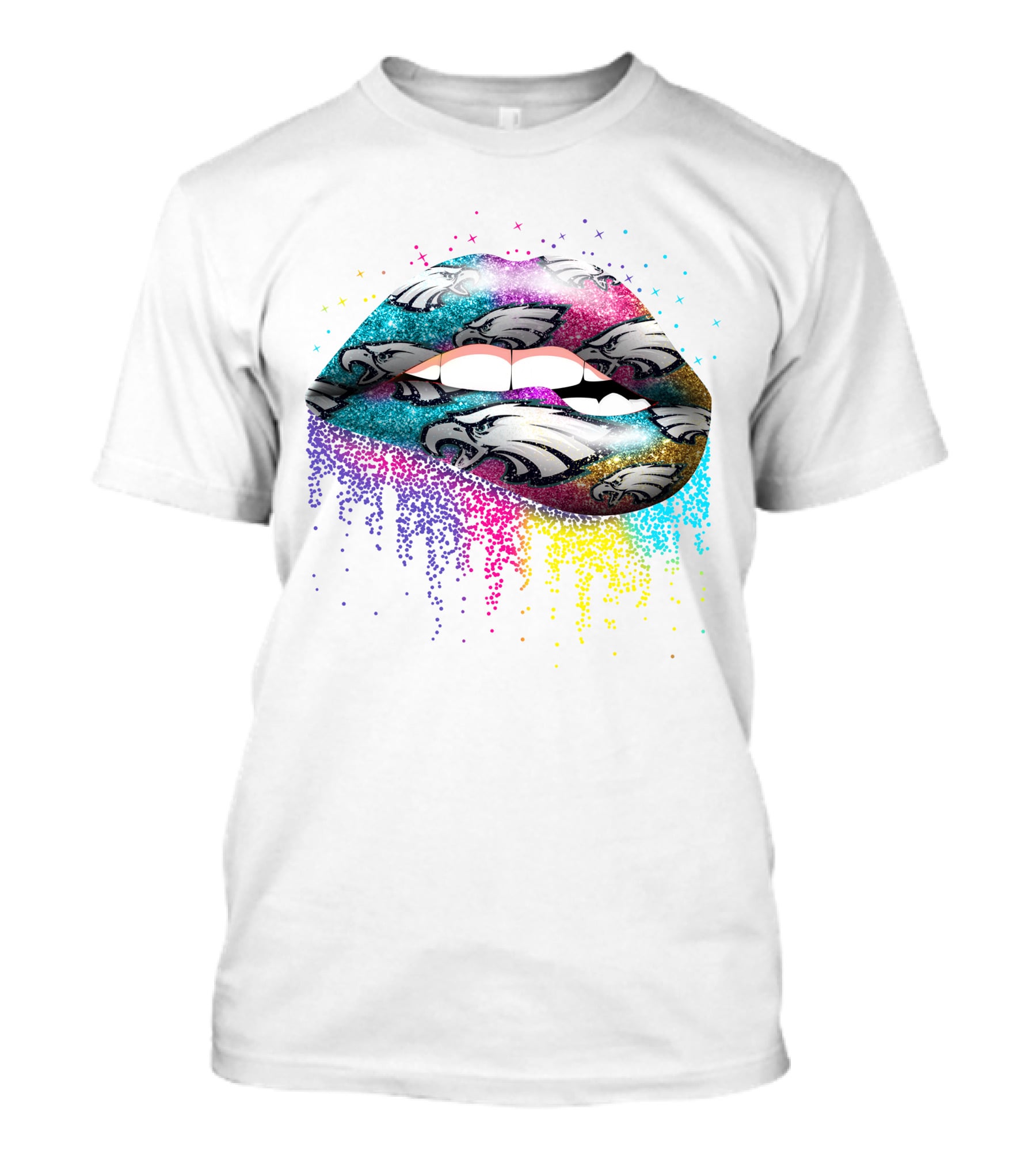 Philadelphia Eagles Glitter Lips NFL Fan T-Shirt