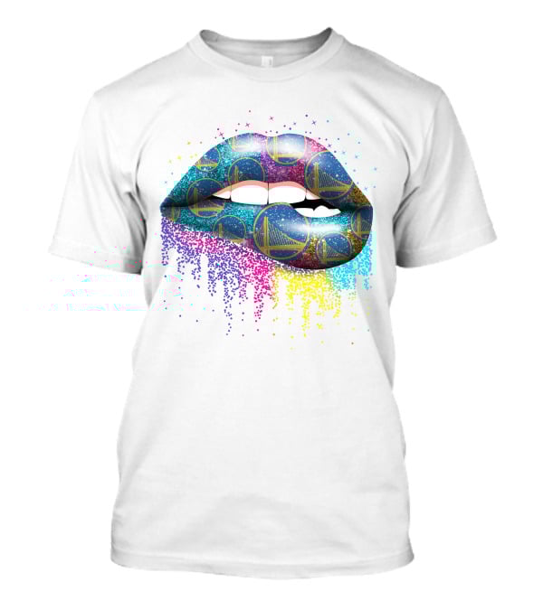 Golden State Warriors Glitter Lips T-Shirt