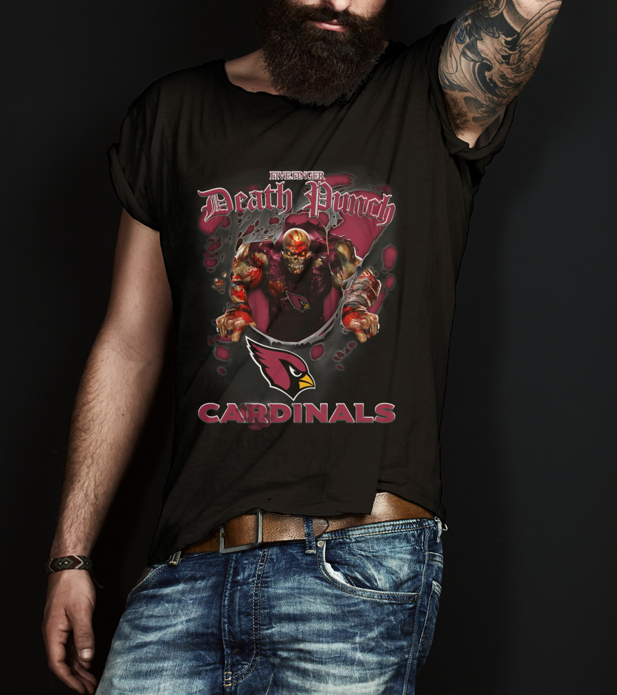Five Finger Death Punch Arizona Cardinals Harley Davidson Motorcycle Biker Nfl T-Shirt