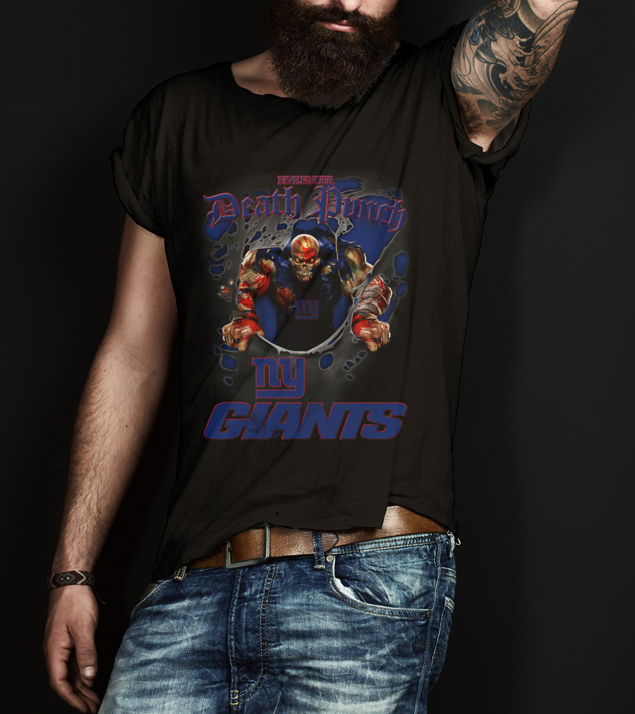 Harley Davidson Avenger Death Punch New York Giants Nfl Biker T-Shirt