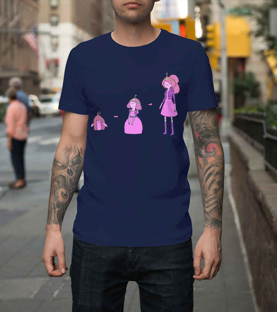 Princess Bubblegum Transformation Evolution Adventure Time T-Shirt