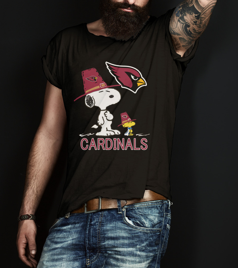 Cardinals Snoopy Woodstock Arizona Cardinals T-Shirt