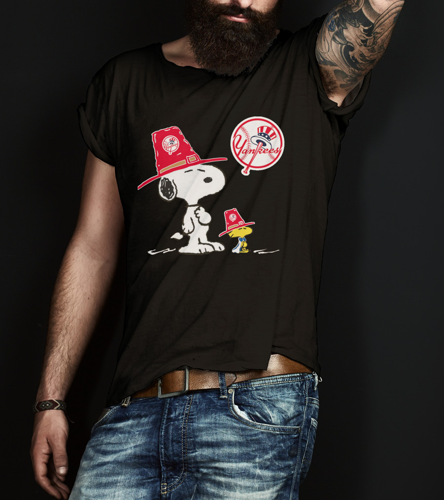 Yankees Snoopy Woodstock Baseball Hat T-Shirt