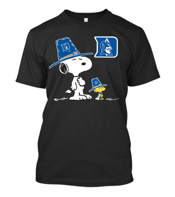 Duke Blue Devils Snoopy And Woodstock Pilgrim Hats T-Shirt