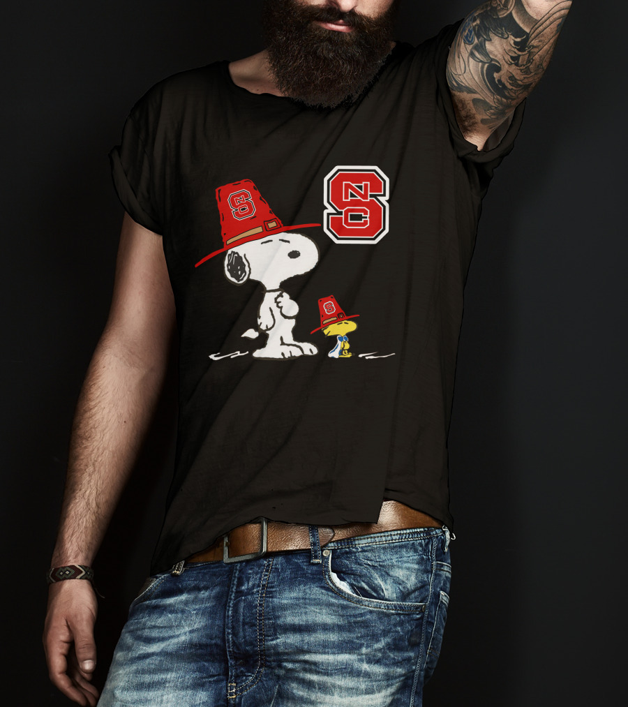 North Carolina State Wolfpack Snoopy Woodstock NC State T-Shirt