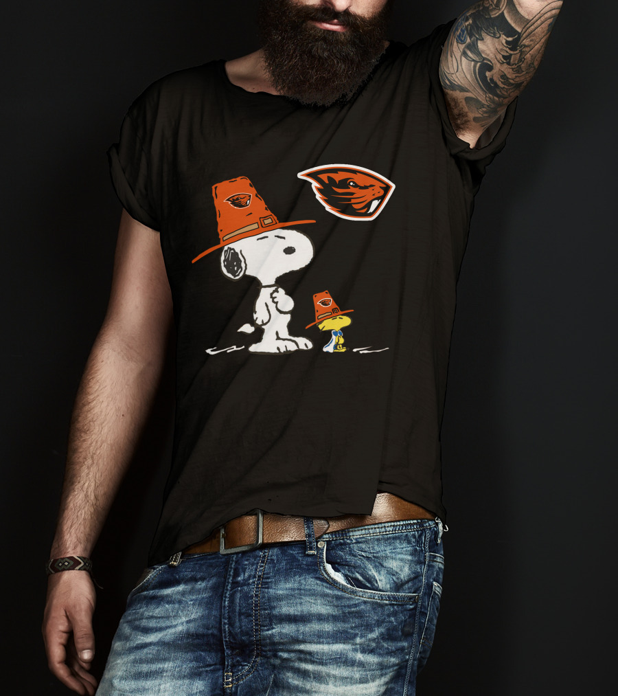 Oregon State Beavers Snoopy Woodstock T-Shirt