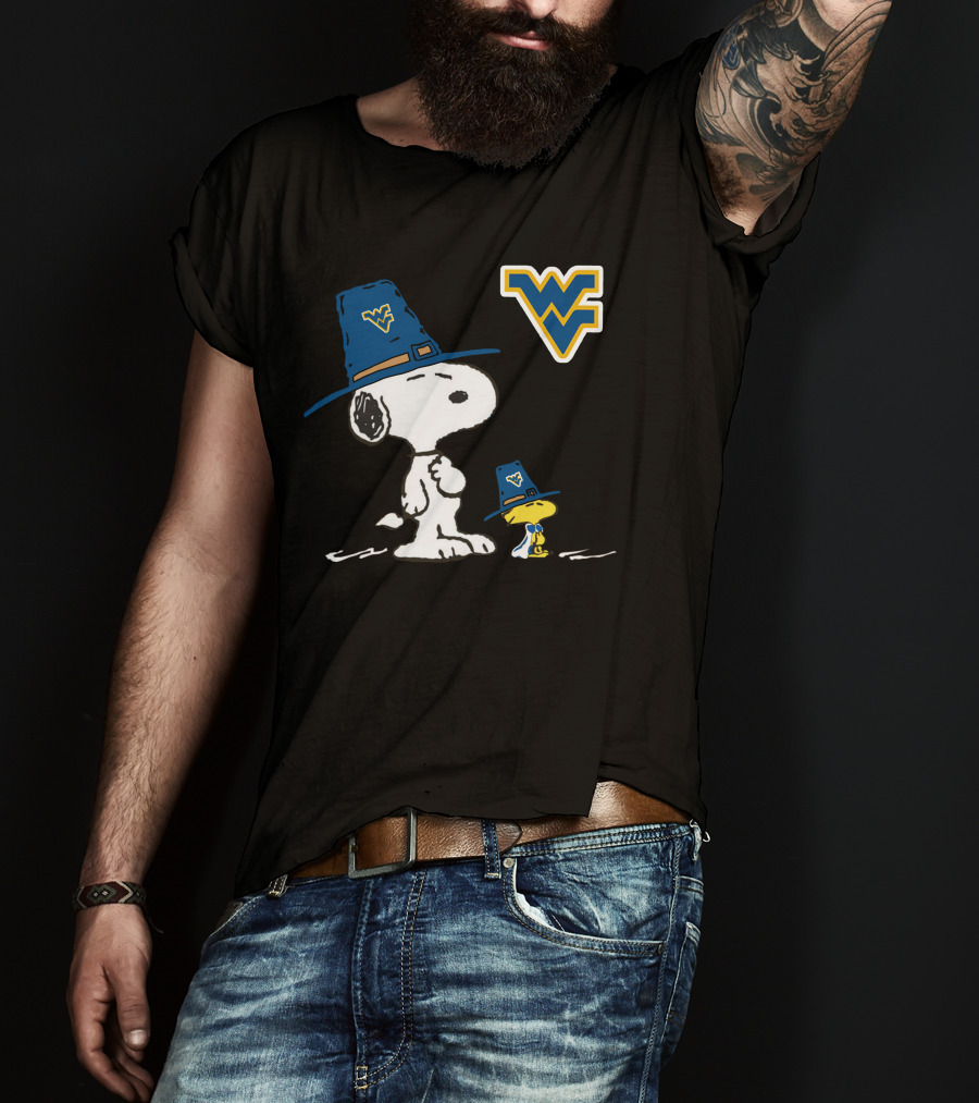 West Virginia Mountaineers Snoopy Woodstock WV T-Shirt