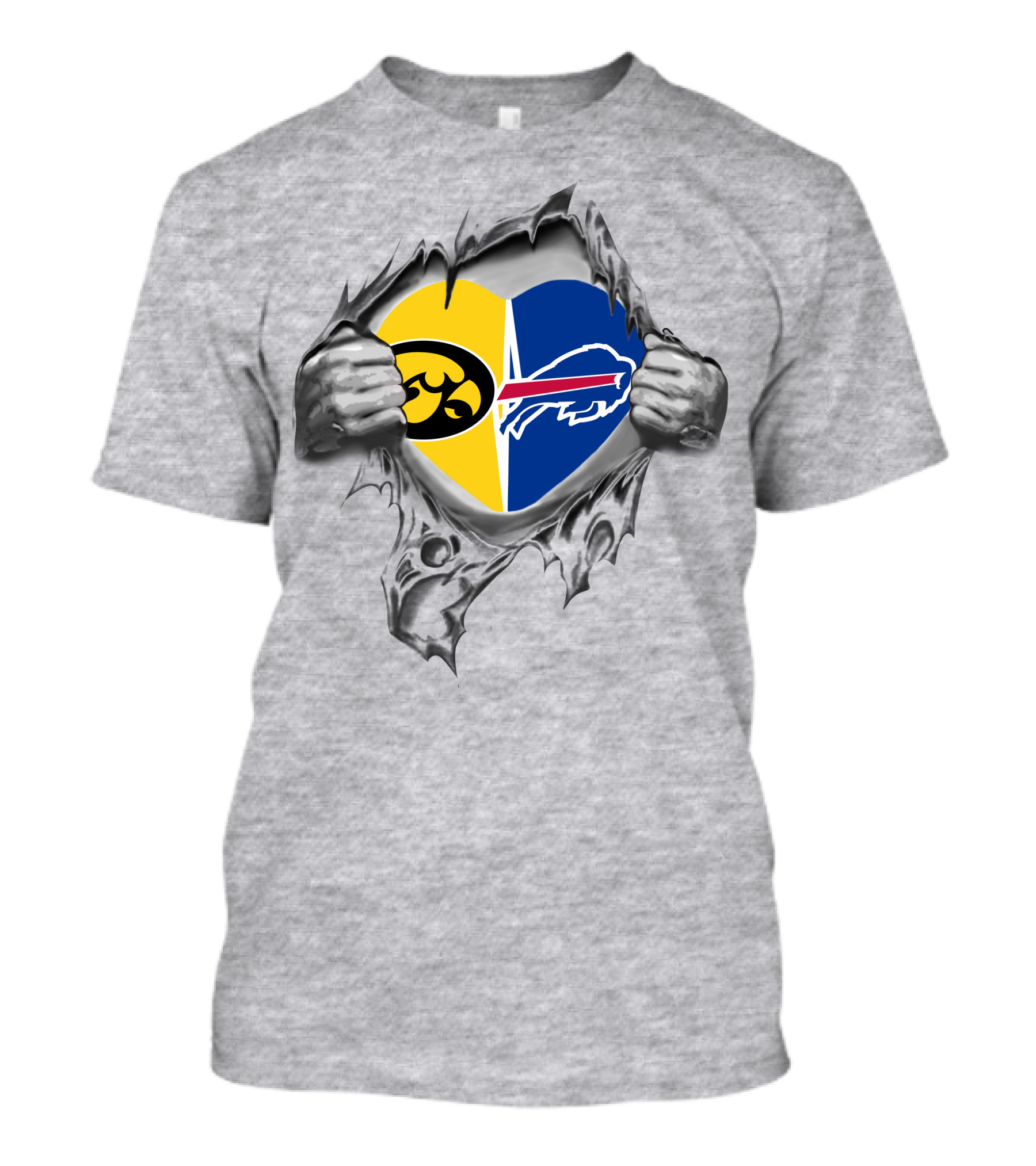 Iowa Hawkeyes Buffalo Bills Torn Heart Rivalry T-Shirt