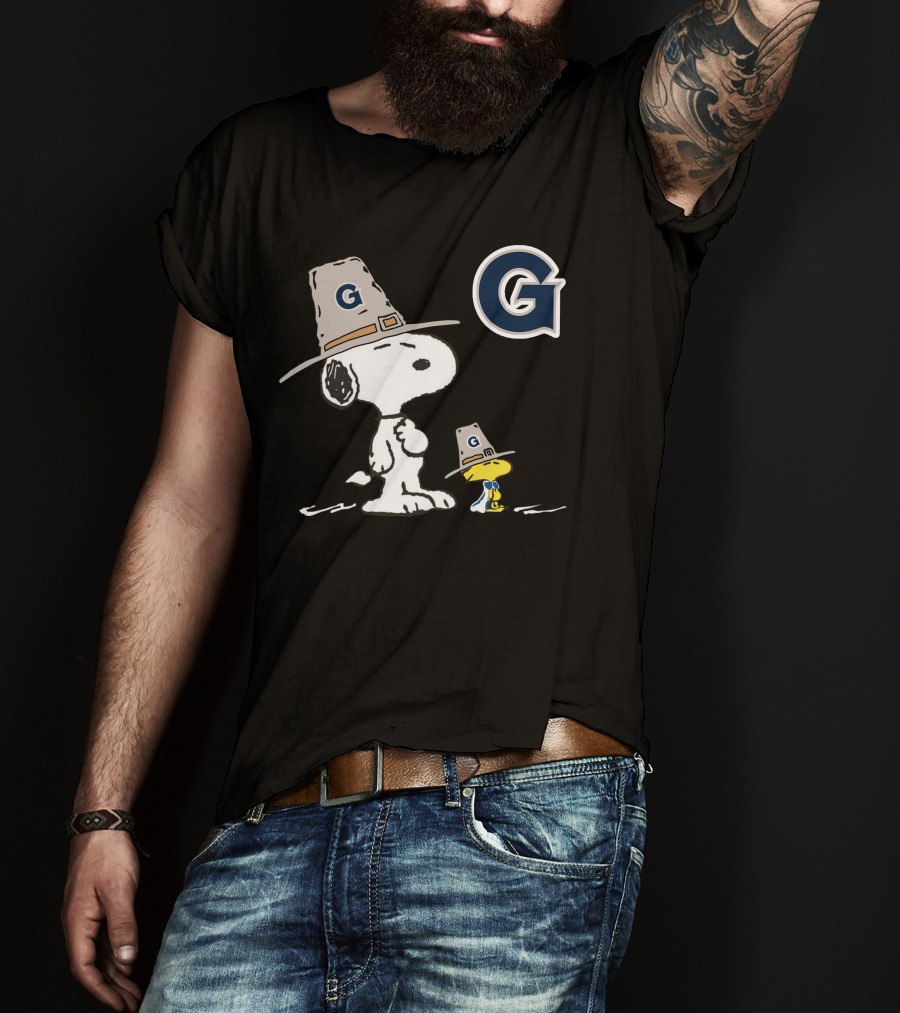 Georgetown Peanuts Snoopy Woodstock Pilgrim Hats T-Shirt