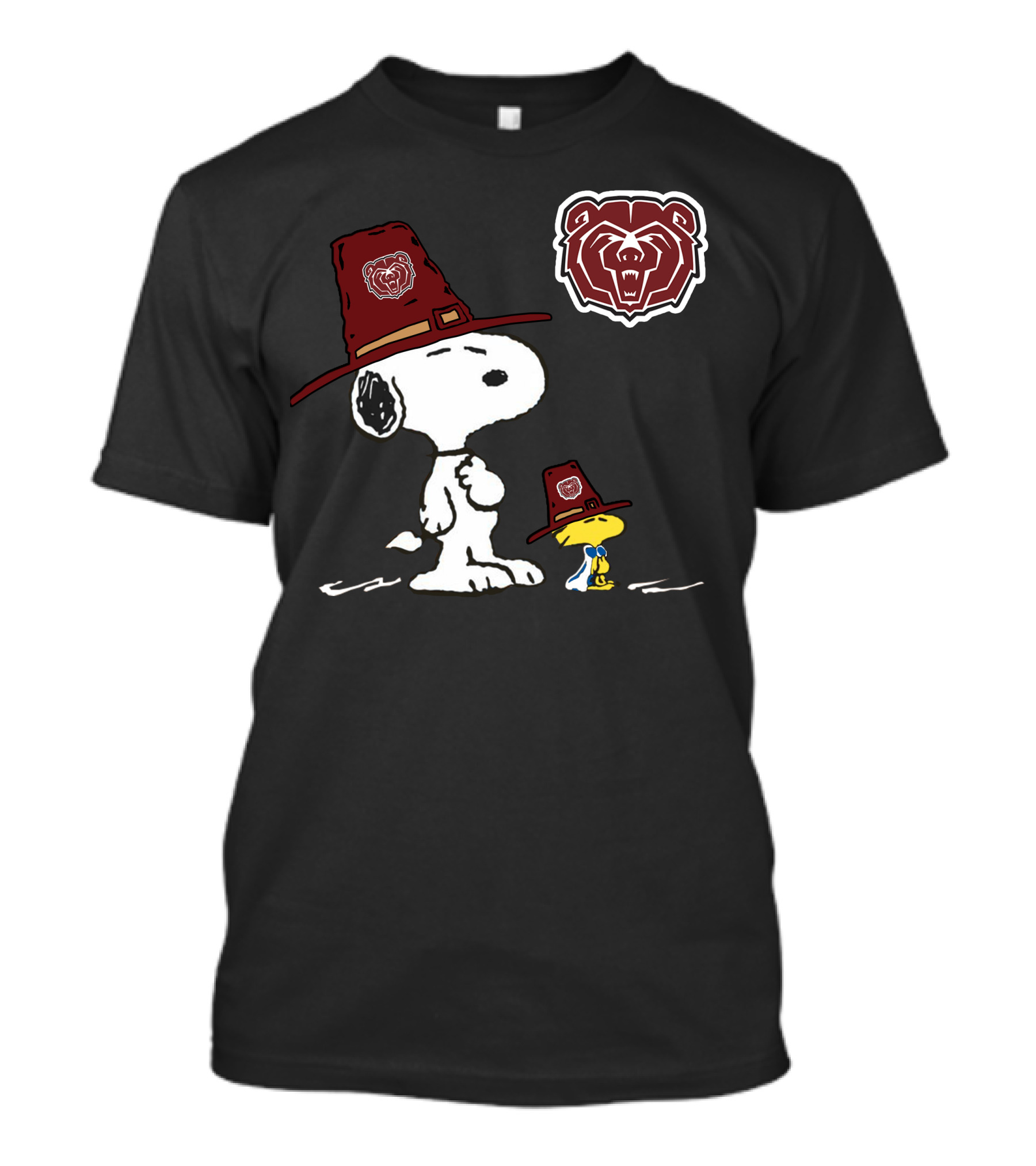 Snoopy Woodstock Missouri State Bears Pilgrim Hat T-Shirt