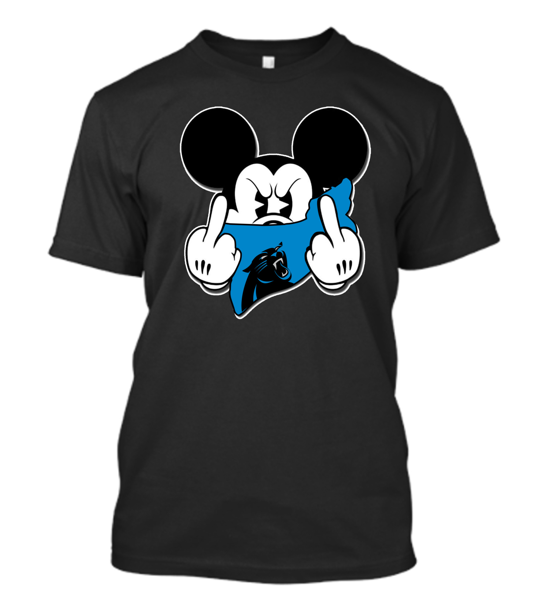 Mickey Mouse Carolina Panthers Blue Bandana T-Shirt