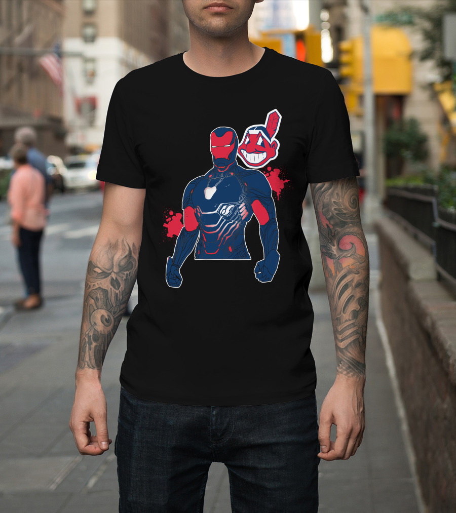 Iron Man Cleveland Indians Crossover T-Shirt